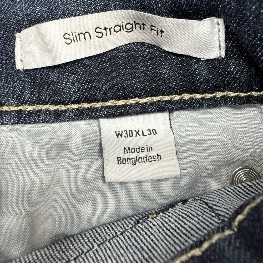 Calvin Klein Men's Slim Straight Blue Denim Jeans, Cotton, Medium Wash, 5-Pocket - Picture 4 of 6
